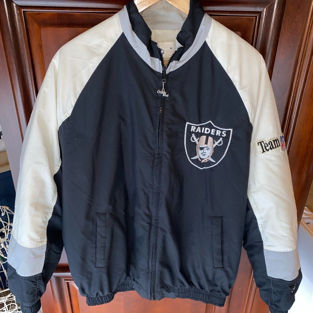 Vintage Chalk Line Team NFL Oakland Raiders Puffer Jacket